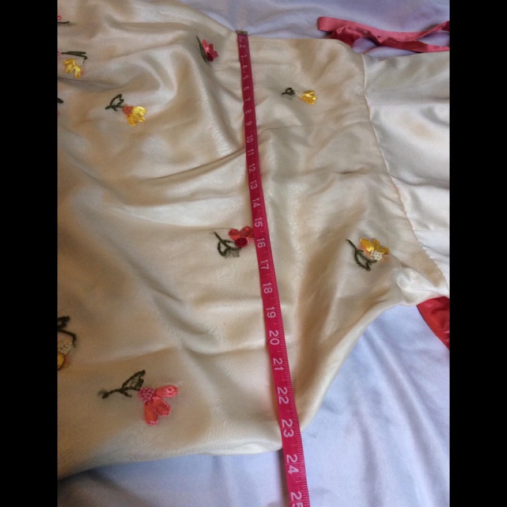 Spenser Jeremy Strapless Cream Floral Dress Sz 10 - Picture 14 of 15